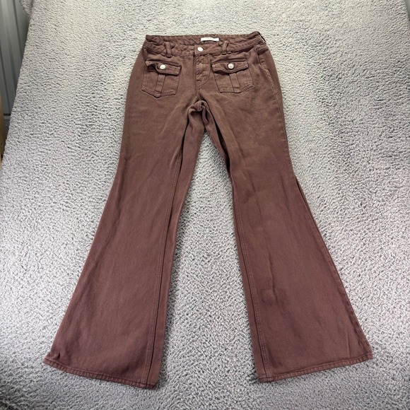 PacSun Denim - Pacsun Jeans Womens Size 28 Brown Cotton Low Rise Flared Fit Denim